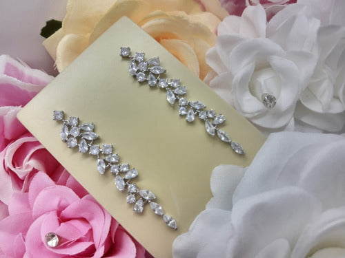 Brinco Noiva Zirconia Pendurado Grande Prata Debutante Luxo