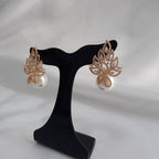Brinco Noiva Zirconia E Pérola Dourado F Ouro Delicado Luxo