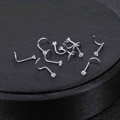 Piercing Nariz Nostril Dourado Pedra Zirconia 3 Mm Pt De Luz