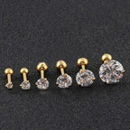 Piercing Tragus Cartilagem Ponto De Luz Dourado 2 3 4 5 Mm