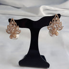 Brinco Noiva Zirconia E Pérola Dourado F Ouro Delicado Luxo