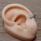 Brinco Argola Pedra Zirconia Prata Rodio Pequeno 6 Mm Largo
