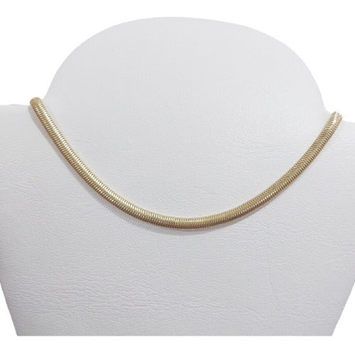 Colar Chocker Fita Laminada Malha Banhado Ouro Com Garantia
