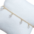 Pulseira Bracelete Dourada  Banhado A Ouro Zirconia Coração