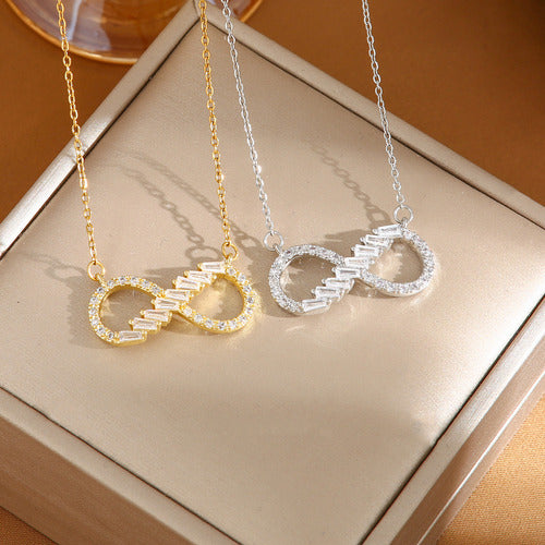 Colar Chocker Infinito Zirconia Dourado F. Ouro 18k Semijoia