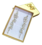 Brinco Noiva Dourado Zirconia Pendurado Debutante Festa Luxo