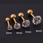 Piercing Tragus Cartilagem Ponto De Luz Dourado 2 3 4 5 Mm