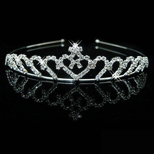 Coroa Tiara Dama Daminha Noiva Strass Pérola Prata