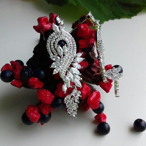 Brinco Noiva Zirconia Prata Festa Formatura Debutante Luxo