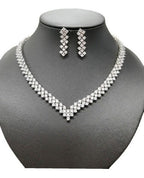 Conjunto Colar E Brinco Noiva Zircônia Prata Festa Debutante