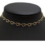Colar Chocker Coração Folheado A Ouro 18k Semijoia