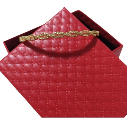Pulseira Bracelete Dourada F Ouro 18k Zirconia Semi Joia