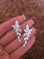 Brinco Noiva Pedra Zirconia Prata Festa Debutante Delicado