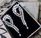 Brinco Zirconia Prata Noiva Festa Pendurado Debutante Grande