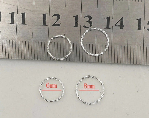 Piercing Argola Trançada Prata 925 6 Mm 8 Mm Fina 0,6 Mm