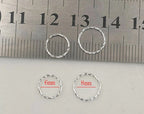 Piercing Argola Trançada Prata 925 6 Mm 8 Mm Fina 0,6 Mm