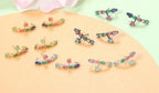 Brinco Ear Cuff  Pedra Zirconia Rodio Prata Colorido Pequeno