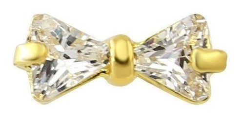 Piercing Tragus Cartilagem Dourado Pedra Zirconia Lacinho