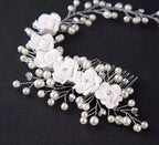 Tiara Enfeite Arranjo Cabelo Noiva Dama Perola Flor Strass