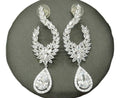 Brinco Noiva Pedra Zirconia Prata Festa Gota Luxo Grande