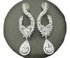 Brinco Noiva Pedra Zirconia Prata Festa Gota Luxo Grande