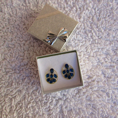 Brinco Dourado Noiva Pedra Zirconia Verde Azul Vermelhofesta