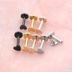 Piercing Tragus Labret Cartilagem Mini Coracao 4 Mm Aco cirurgico prata preto dourado rose gold