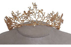 Coroa Cabelo Noiva Strass Dourada Debutante 15 Anos
