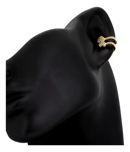 Piercing De Argola Duplo Falso Fake Dourado Coração Zirconia