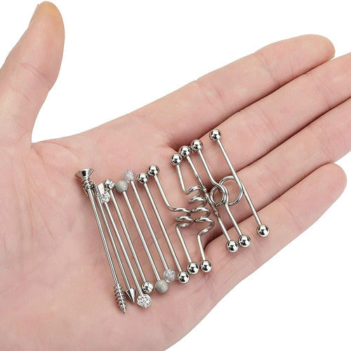 Piercing Transversal Cartilagem Aço Cirúrgico