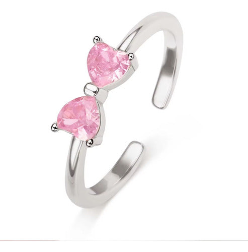 Anel Falange Pedra Zirconia Festa Dourado Coração Delicado