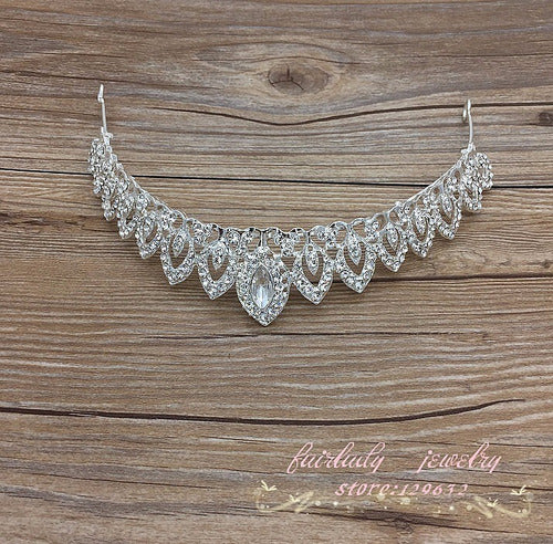 Coroa Tiara Cabelo Noiva Strass Prata Luxo Debutante
