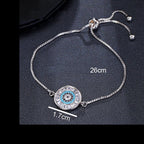 Pulseira Bracelete Prata Com Zircônia Olho Grego Presente