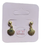 Brinco Infantil Pequeno Concha Do Mar Dourado Folheado Ouro