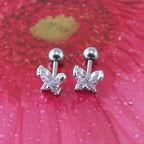 Piercing Tragus Dourado Cartilagem Pedra Mini Borboleta 6mm