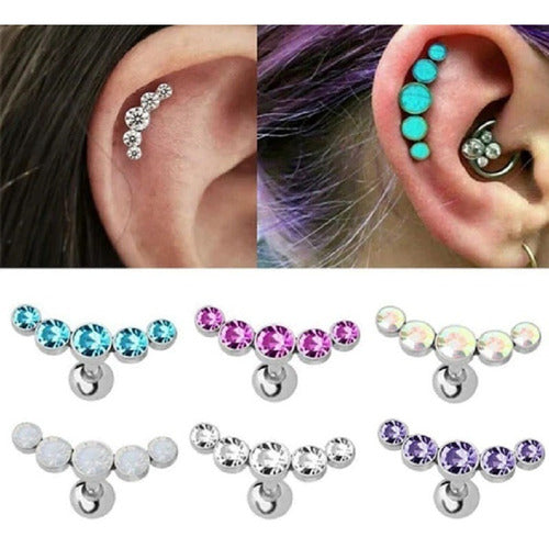 Piercing Cluster Para Helix Cartilagem Pedras De Strass
