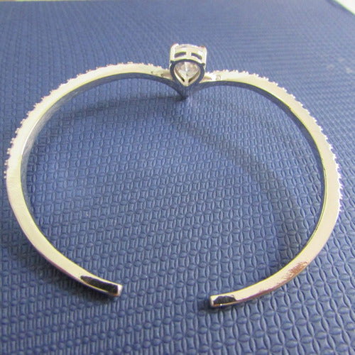 Pulseira Bracelete Prata Com Zircônia Noiva Debutante Gota
