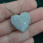 Colar Corrente Pedra Zirconia Coração Semijoia Banho D Rodio