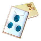 Conjunto Colar E Brinco Zirconia Fusion Tiffan Oval Verde