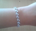 Pulseira Bracelete Prata Com Zircônia Noiva Debutante