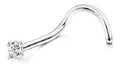 Piercing Nariz Nostril Aço Pedra Zirconia 1,5 2,0 2,5 e 3,0 mm Pt De Luz