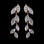 Brinco Noiva Zirconia Dourado Festa Debutante Pendurado