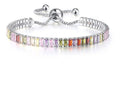 Pulseira Bracelete Pedra Zircônia Retangular Noiva Debutante