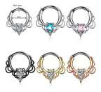 Piercing Para Nariz Septo Indiano Prata Pedra Zirconia