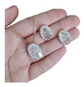 Conjunto Colar E Brinco Zirconia Fusion Tiffan Oval Verde