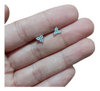 Brinco Pedra Zirconia 2 Furo Noiva Infantil Ponto De Luz Par