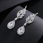 Brinco Noiva Pedra Zirconia Prata Gota Debutante Festa