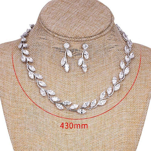 Conjunto Colar E Brinco Noiva Zircônia Prata Festa Debutante