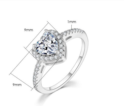 Anel Noivado Banhado Ouro Branco Com Pedra Zirconia