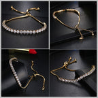 Pulseira Bracelete Dourada Pedra Zircônia Noiva Debutante